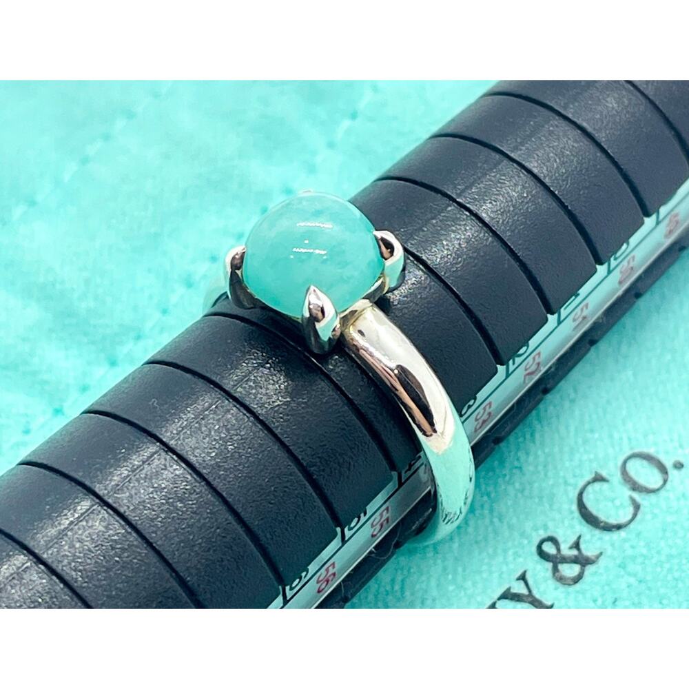 Tiffany & Co. Paloma Picasso 7mm Amazonite Sugar Stacks Ring - Size 6.75 - Picture 16 of 16